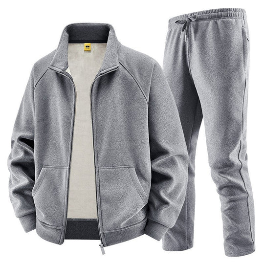 Herren Fleece-Trainingsset mit Stehkragen und Elastikbund Shop Nory