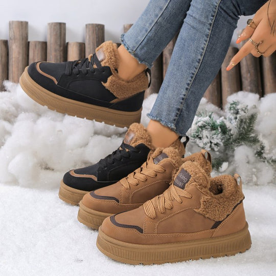 Damen Gefütterte Plateau-Wintersneaker mit Teddyfutter und profilierter Gummisohle Shop Nory