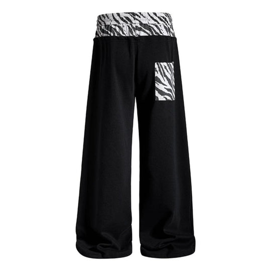 Damen Lässige Palazzo-Jogginghose mit Elastbund, Zebra‑Kniepatches und Sternen‑Print Shop Nory