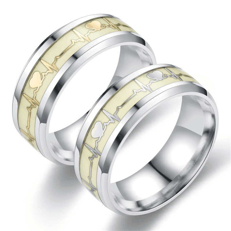 Herren Ring mit kunstvollem Herzschlag-Design und eleganter Edelstahl-Oberfläche Shop Nory