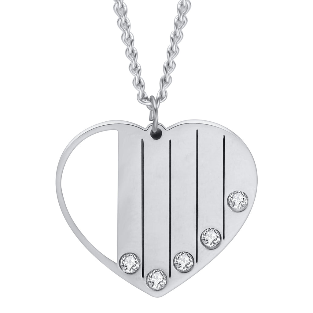 Damen Halskette mit stilvollem Herzanhänger und funkelnden Zirkonia Shop Nory
