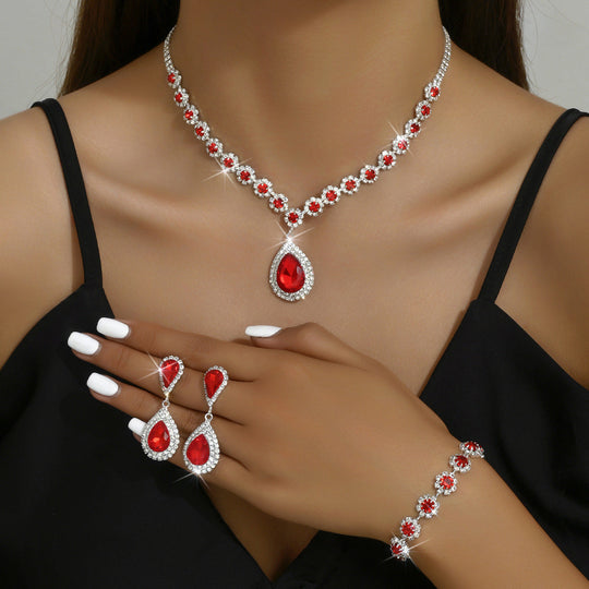 Shopnory | Galvanisiertes Strass-Schmuckset