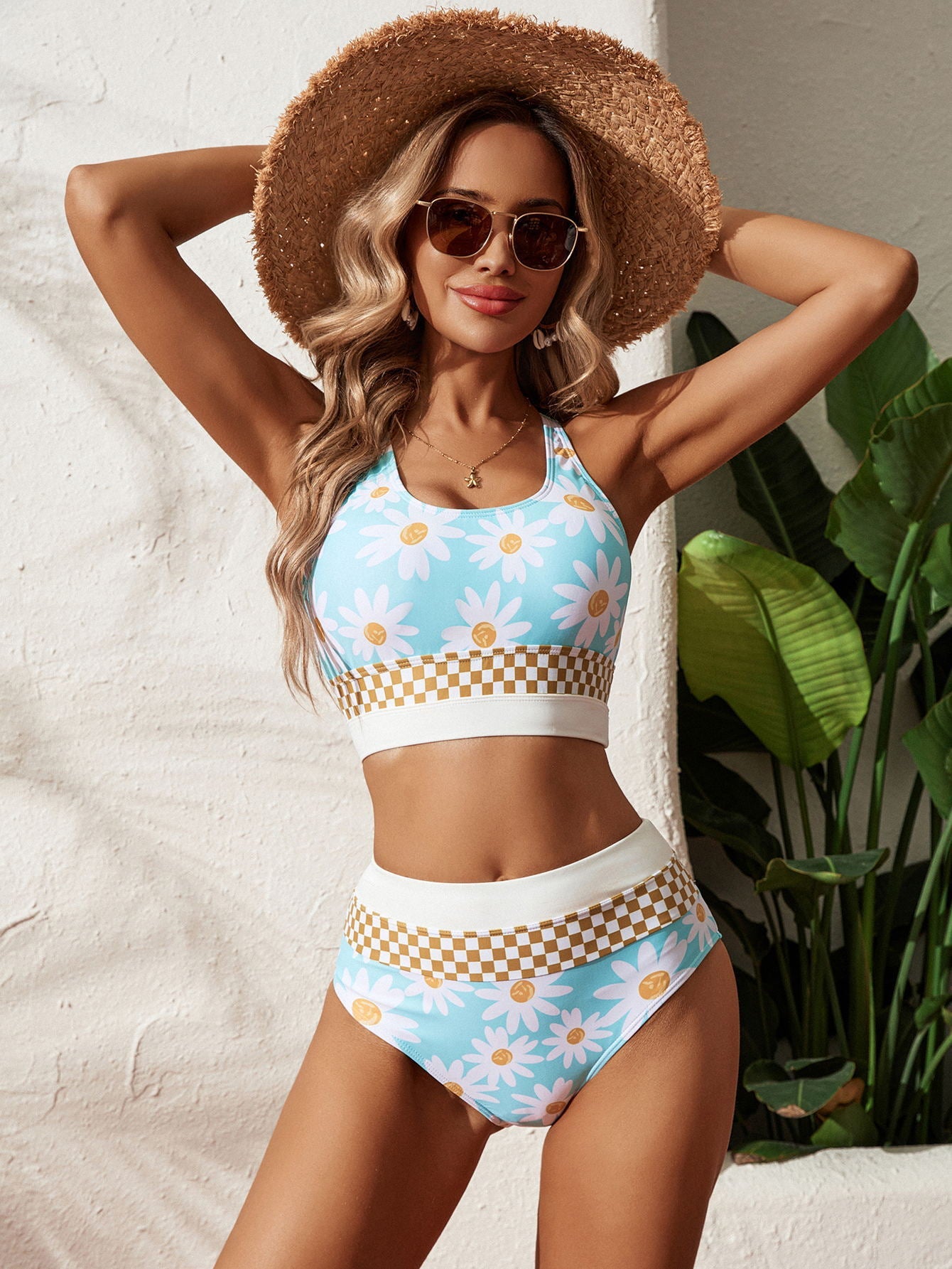Großer Bikini mit geteiltem Reißverschluss