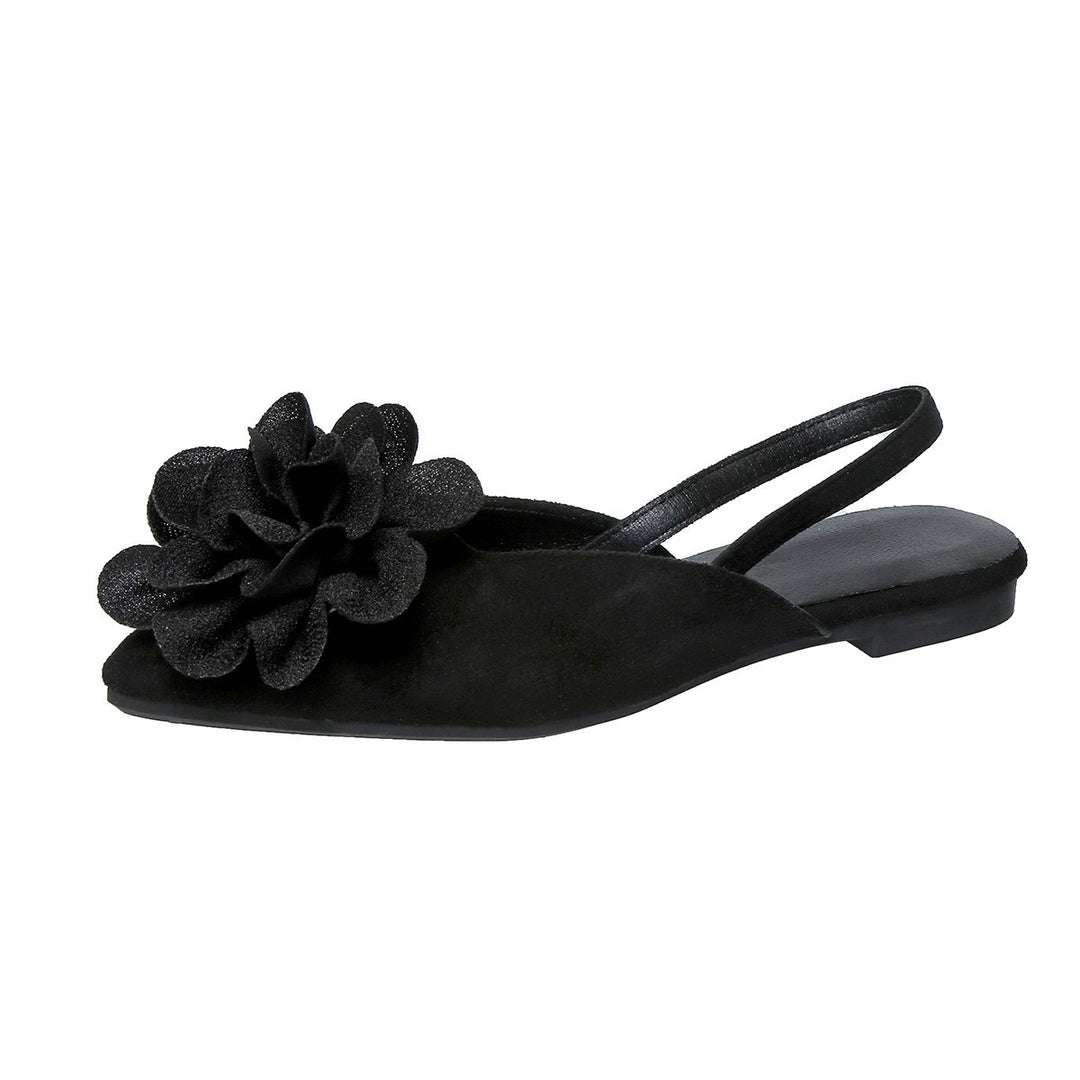 Damen Slingback-Mules mit spitzer Zehenpartie und großer Blumenapplikation Shop Nory