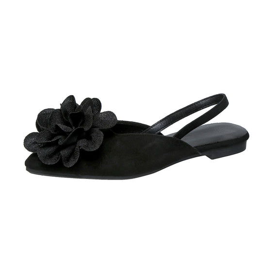 Damen Slingback-Mules mit spitzer Zehenpartie und großer Blumenapplikation Shop Nory