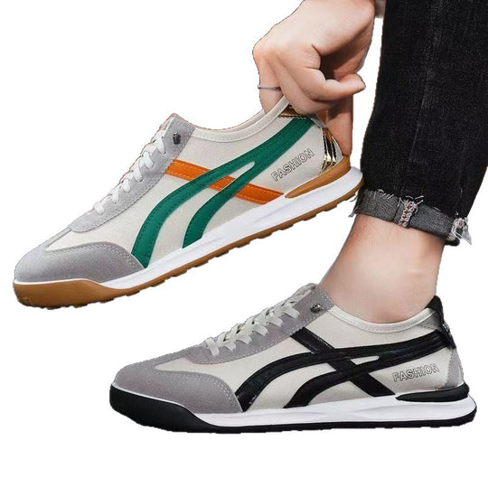 Herren Retro-leichte Low-Top Sneaker mit Canvas-Obermaterial und Wildleder-Overlays Shop Nory