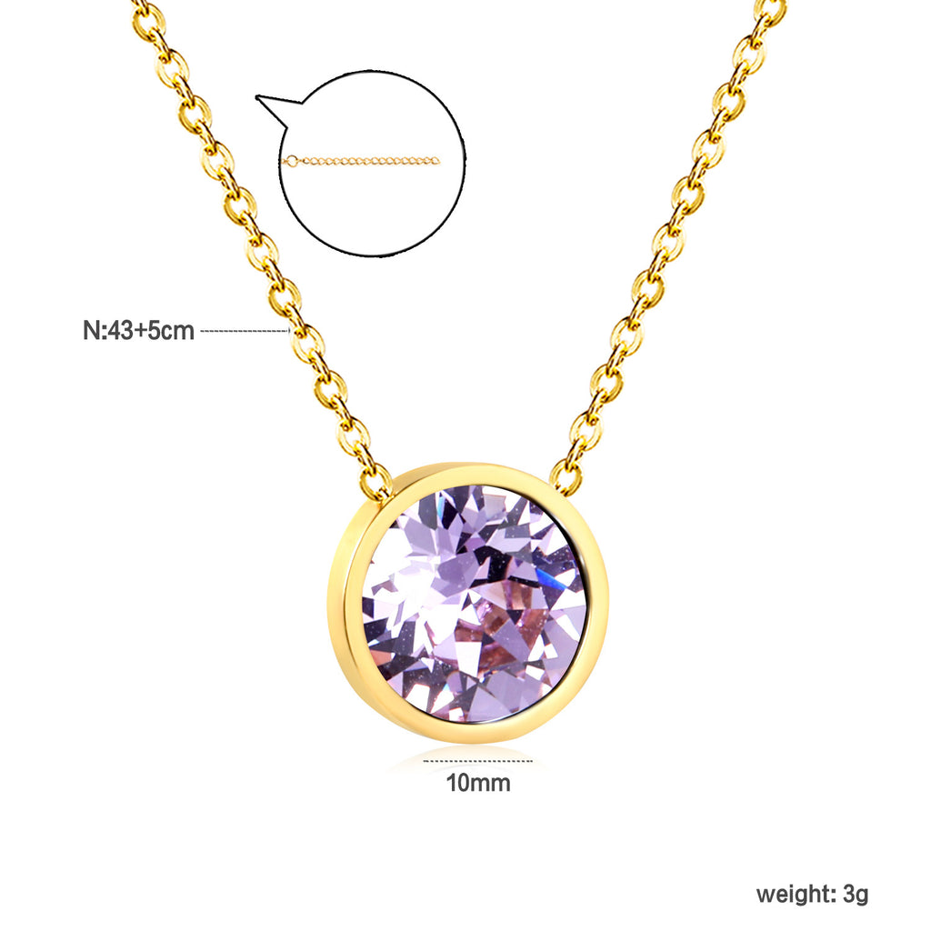 Damen Halskette mit funkelndem Kristallanhänger und eleganter Gliederkette Shop Nory