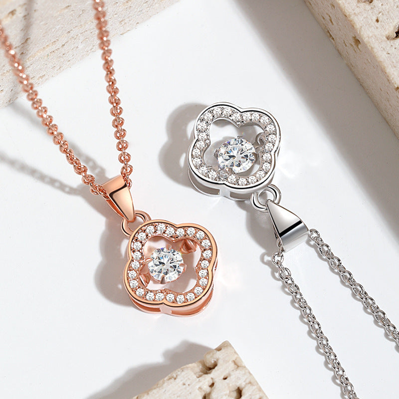 Damen Halskette mit kunstvollem Herzanhänger und funkelnden Zirkonia Shop Nory