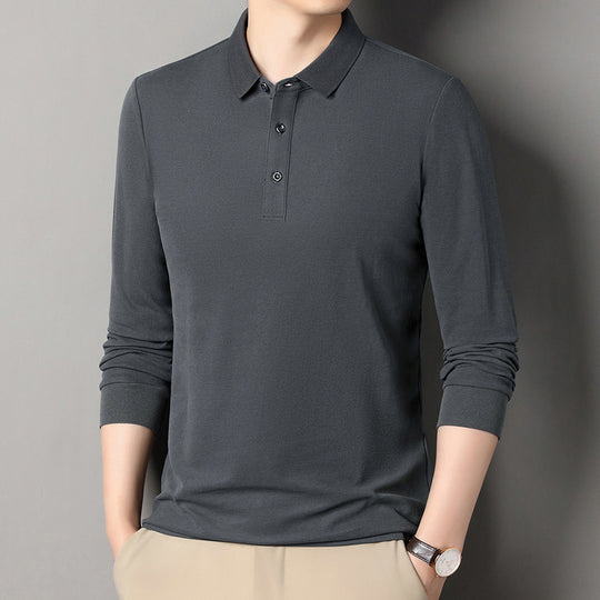 Herren Langarm‑Polo aus atmungsaktivem Baumwoll‑Stretch mit feinem Polokragen Shop Nory