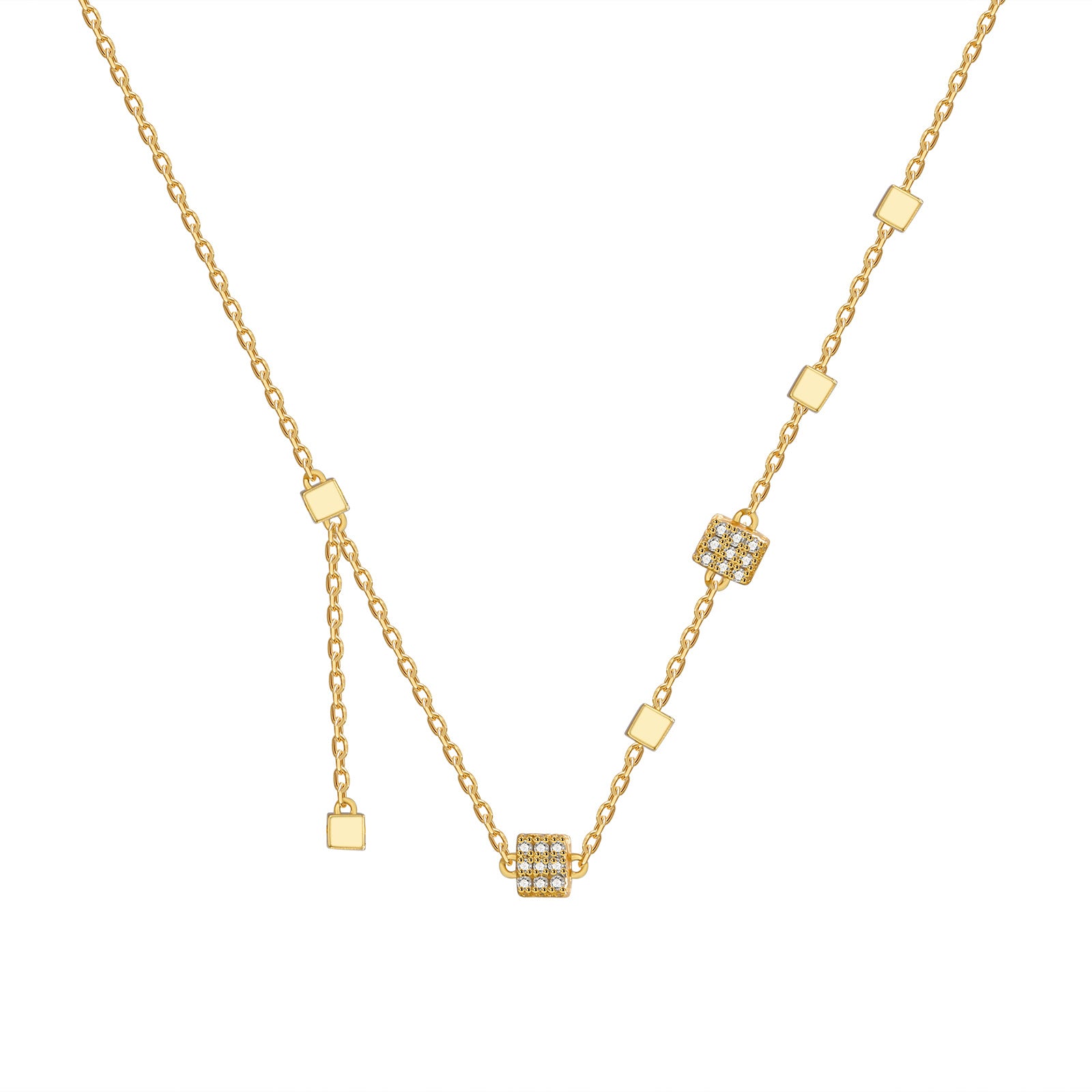 Damen Halskette mit elegantem, mehrreihigem Design und funkelnden Kristallelementen Shop Nory