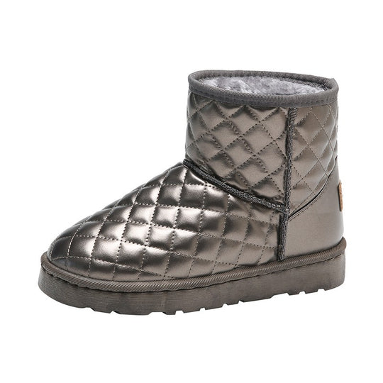Damen Gestepptes Kurzstiefel-Boot mit Teddyfutter und rutschfester Profilsohle Shop Nory