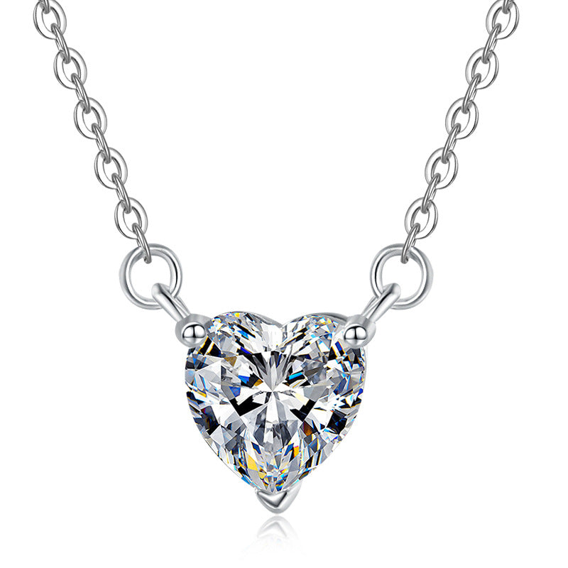Damen Halskette mit funkelndem Herzanhänger und hochwertigem Zirkonia Shop Nory