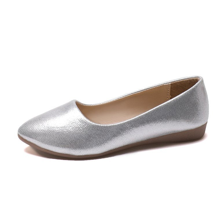Damen elegante Ballerinas mit schimmerndem Obermaterial