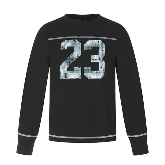 Herren Langarm-Sweatshirt mit Rundhalsausschnitt und sportischem Nummern-Print Shop Nory