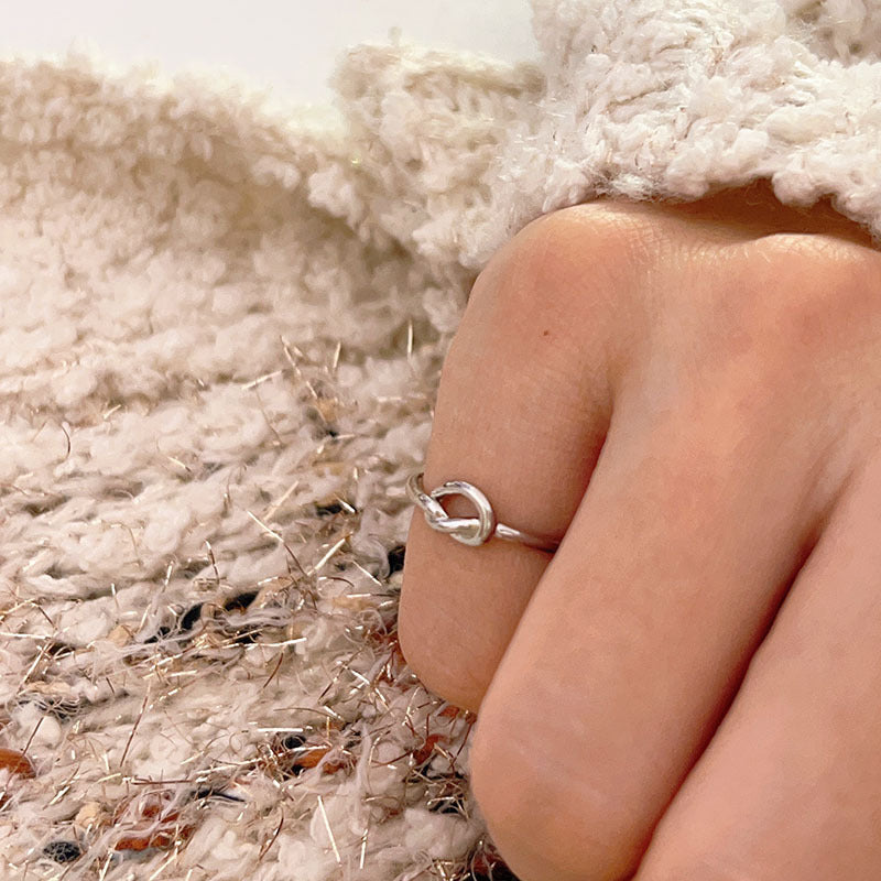 Damen Offener Silberring mit kreativem Knoten-Design Shop Nory