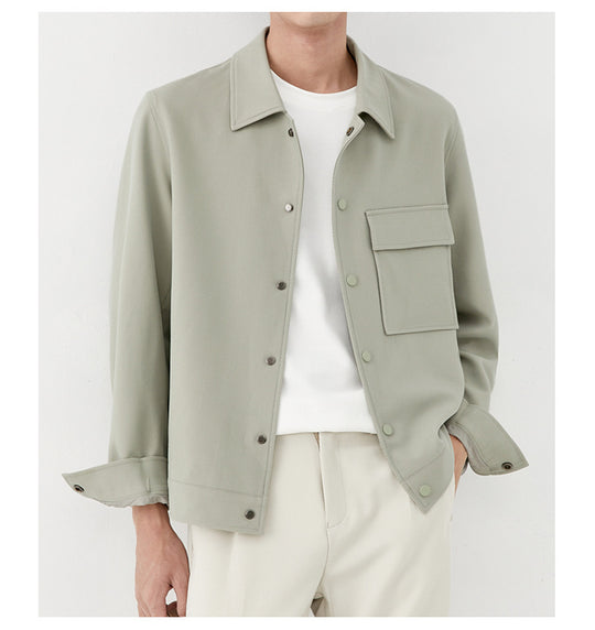 Herren Oversize-Utility-Jacke mit aufgesetzter Brusttasche und Druckknopfleiste Shop Nory