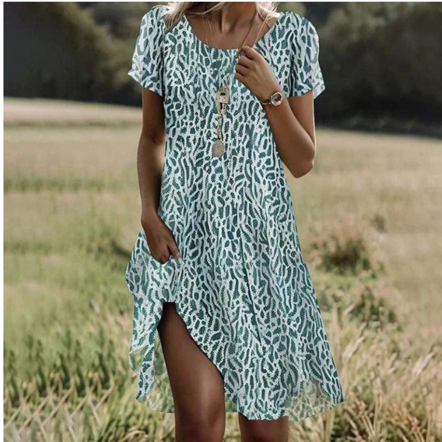 Damen Freizeitkleid mit floralem Druck und Seitenschlitz