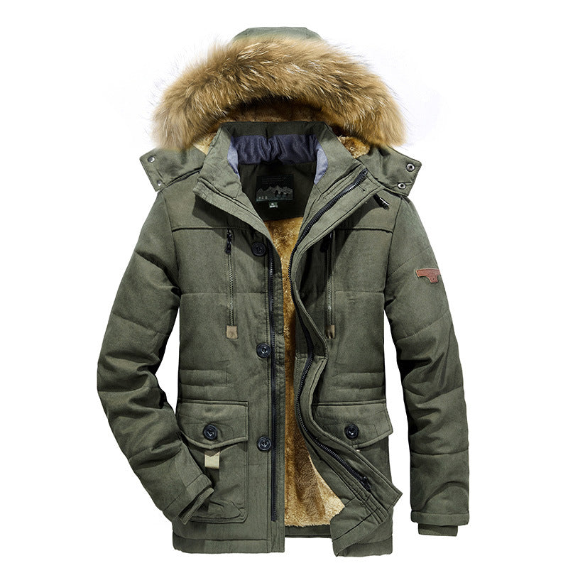 Herren Urbaner Steppparka mit warmer Teddy-Innenfütterung und Utility-Taschen Shop Nory