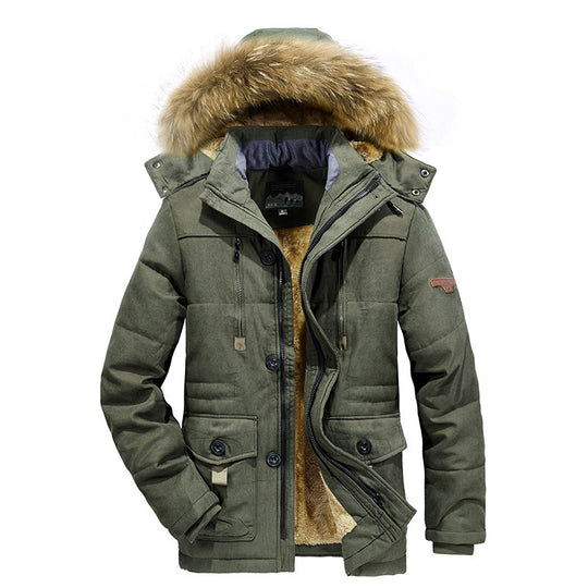 Herren Urbaner Steppparka mit warmer Teddy-Innenfütterung und Utility-Taschen Shop Nory