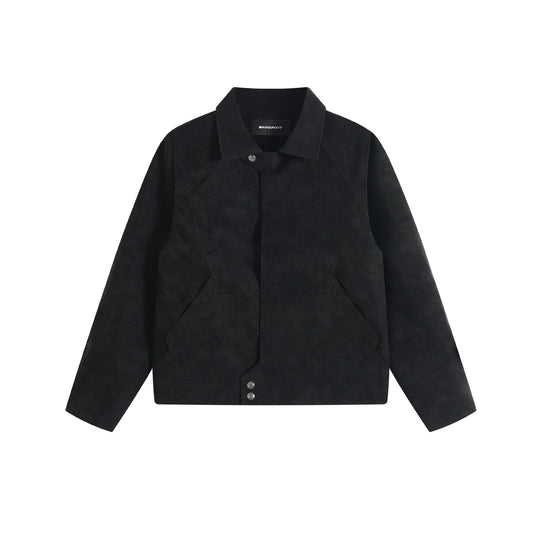 Herren Kurzblouson im Wildlederoptik mit asymmetrischer Frontpatte und geometrischen Pattentaschen Shop Nory