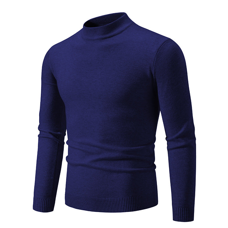 Herren nan taillierter Rollkragenpullover aus feinem Feinstrick mit geripptem Kragen