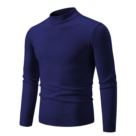 Herren nan taillierter Rollkragenpullover aus feinem Feinstrick mit geripptem Kragen