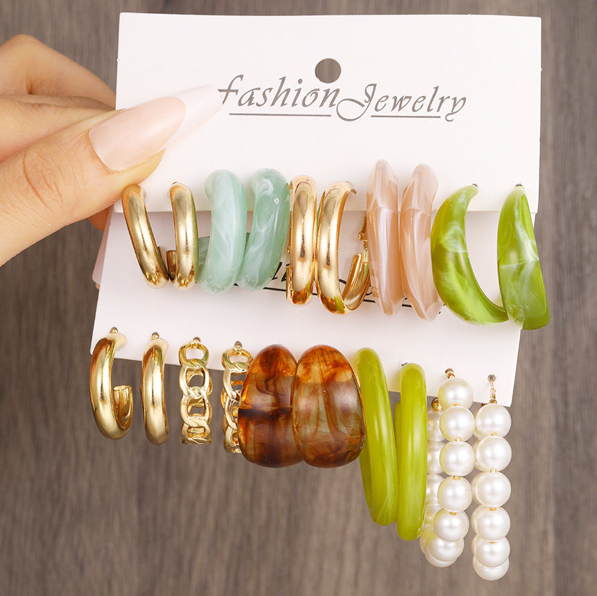 Damen Ohrringe-Set mit modernem, buntem Design und eleganten Akzenten Shop Nory