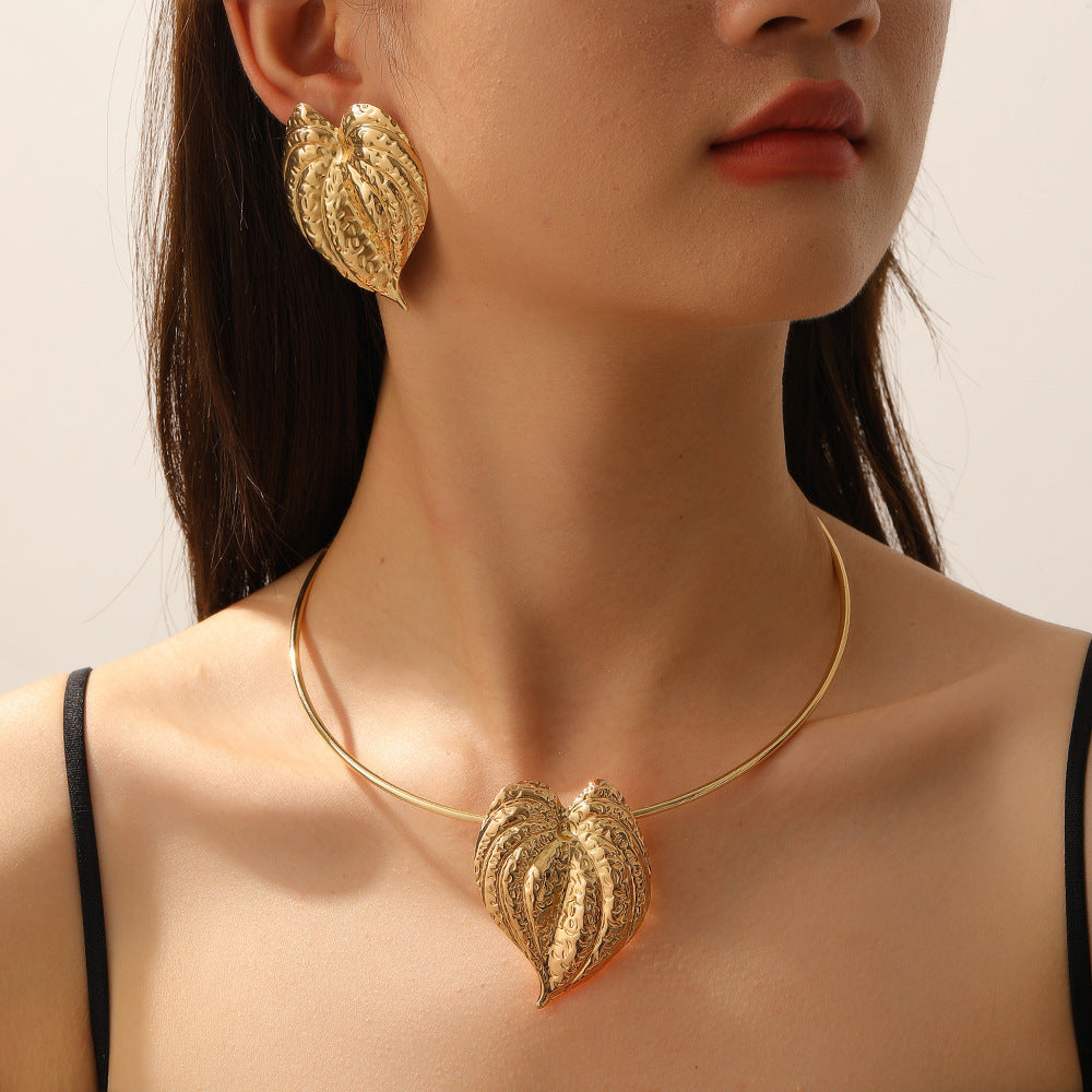 Damen Schmuckset mit kunstvollem Blattdesign Shop Nory