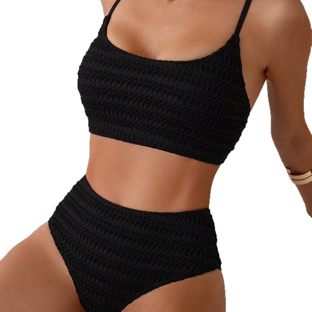 Damen Crop-Top-Bikini mit hohem Bund