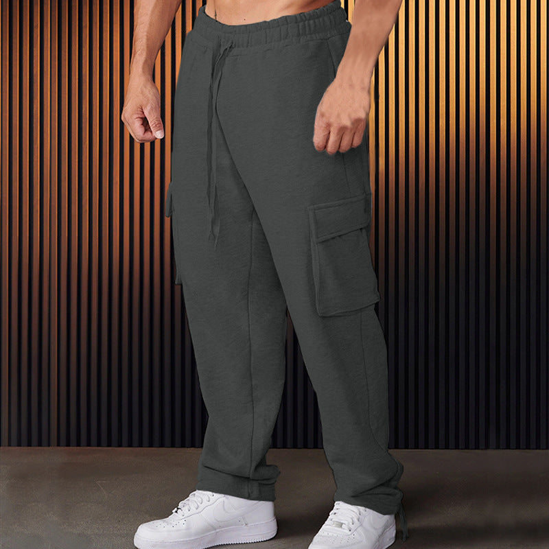Herren entspannte Cargo-Hose mit praktischem Taschen-Design und elastischem Bund