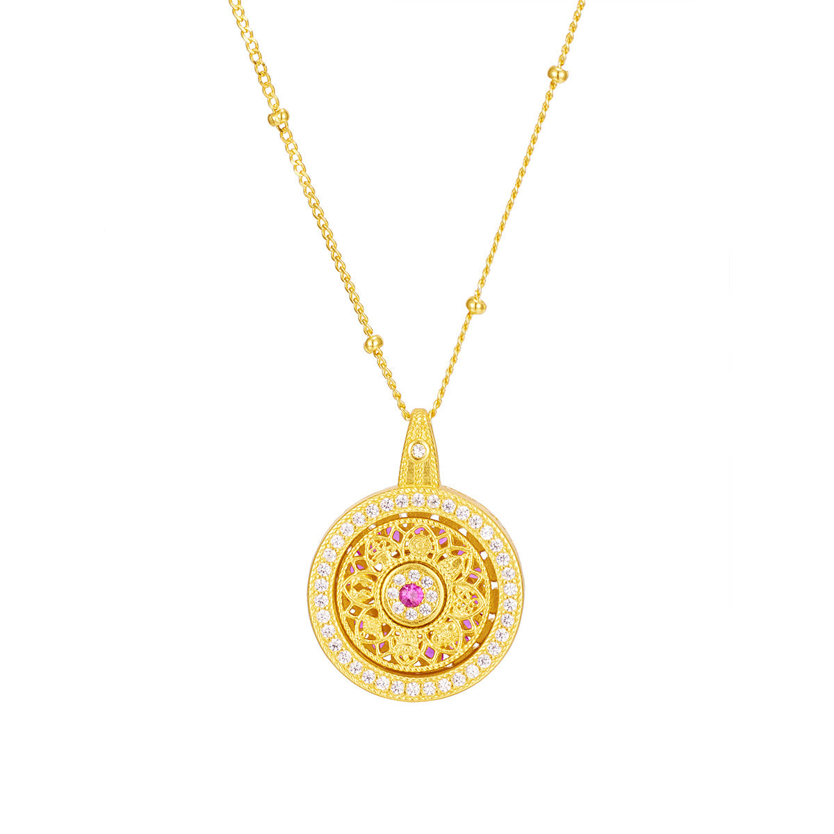 Damen Anhänger mit kunstvollem floralen Design und funkelnden Zirkonia Shop Nory
