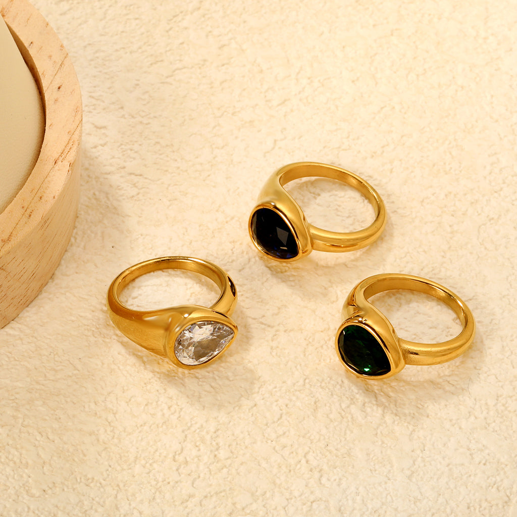 Damen Ring mit funkelndem Kristall und modernem Design Shop Nory