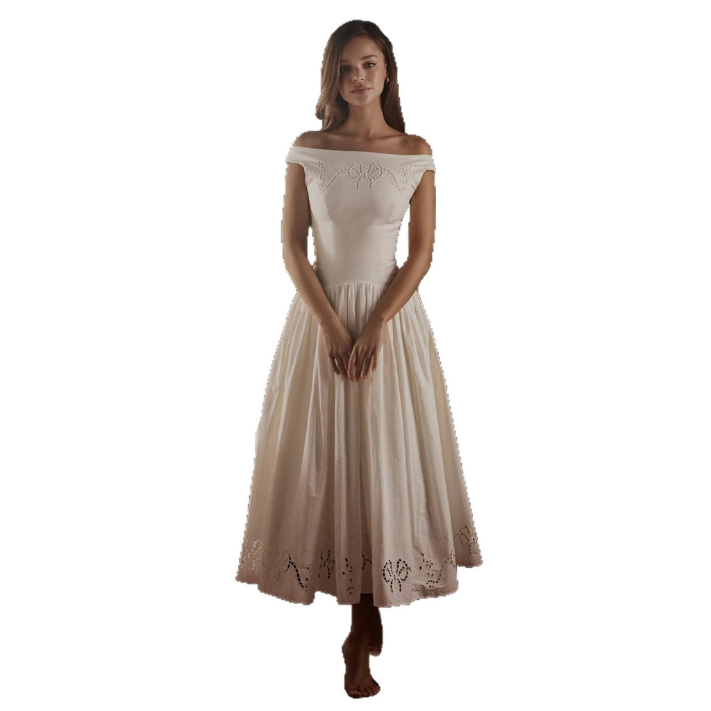 Damen Elegantes Midi-Kleid mit incisierten Details Shopnory