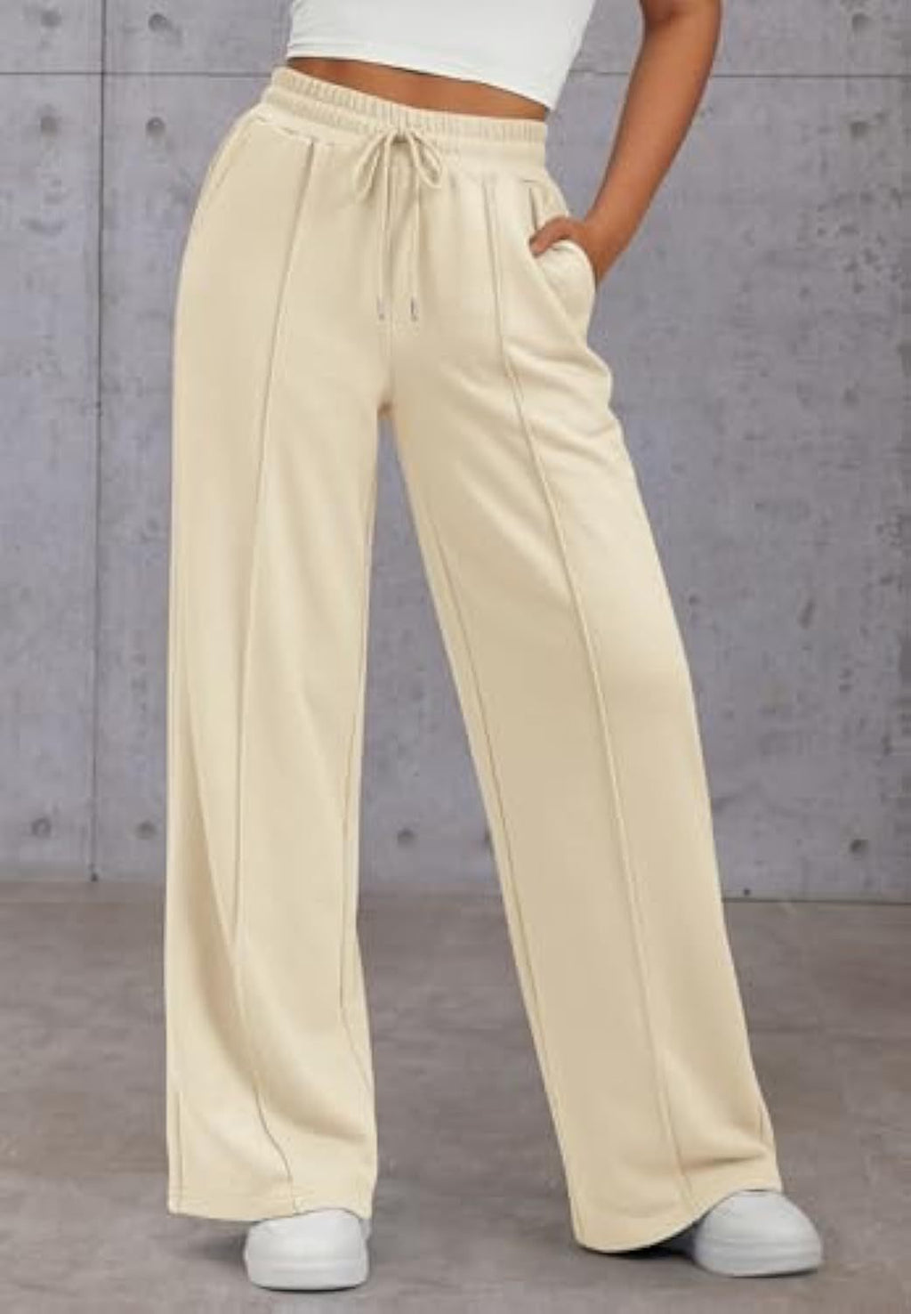 Damen Komfortable Weite Sweatpants mit elastischem Bund und praktischen Taschen