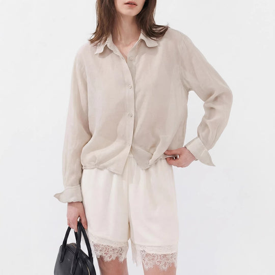 Damen Elegante und leichte Bluse mit Knopfdetails Shop Nory
