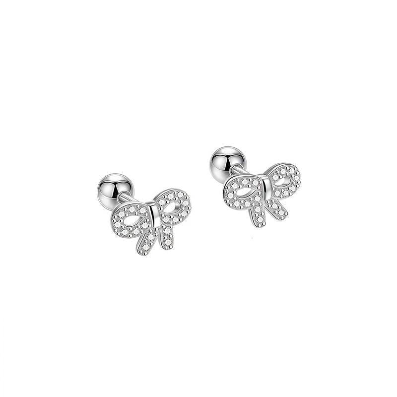 Damen Ohrstecker im zartem Schleifen-Design mit funkelnden Zirkonia Shop Nory