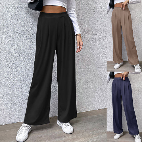 Damen Weite High‑Waist Stoffhose mit Bundfalten und Palazzo‑Silhouette Shop Nory
