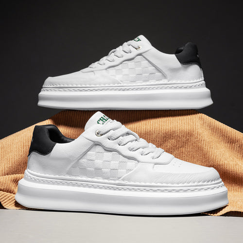 Unisex Voluminöse niedrige Sneaker mit geprägtem Schachbrettmuster und gepolstertem Fersenkragen Shopy Nory
