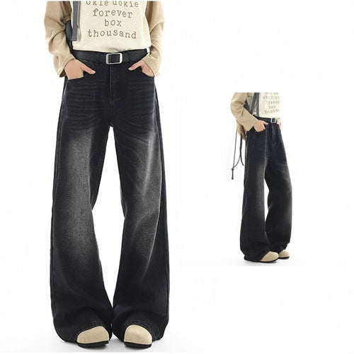 Damen Hochtaillierte Weite Jeans Shop Nory