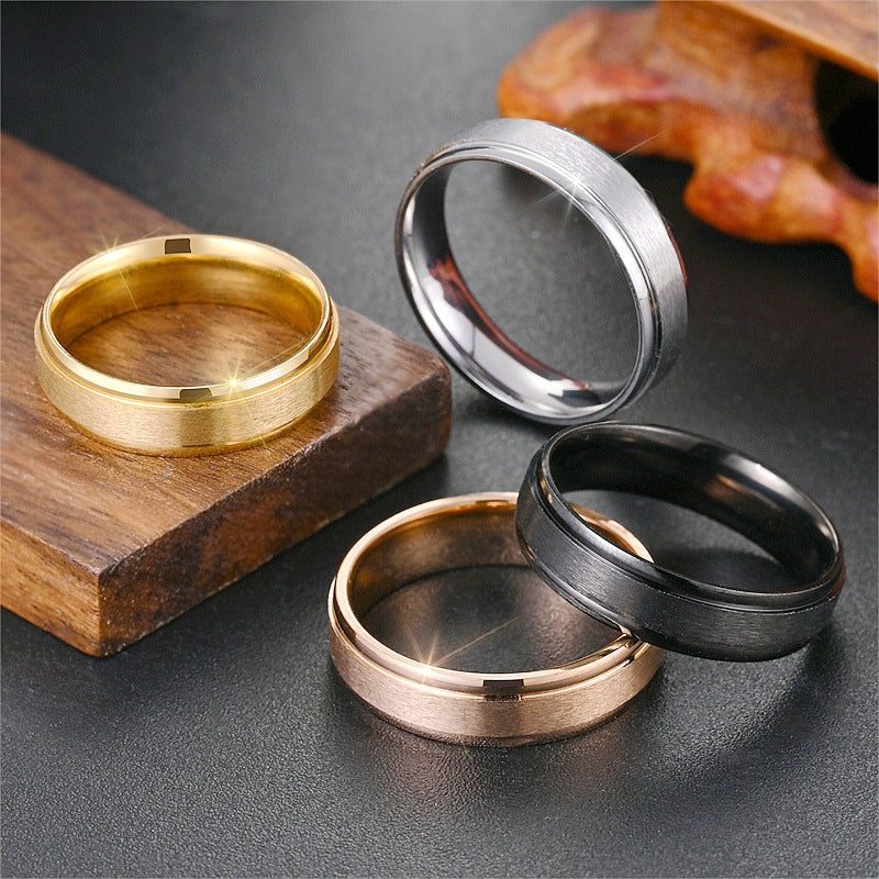 Damen Klassischer Goldring mit mattem Finish Shop Nory
