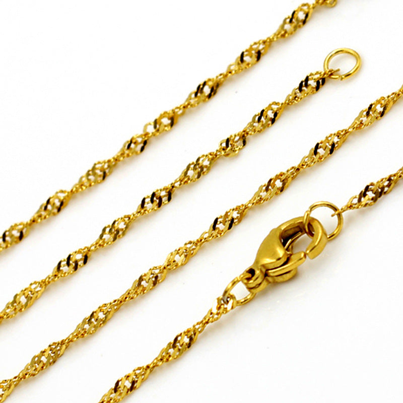 Damen Edelstahl Kette mit elegantem geflochtenem Design Shop Nory
