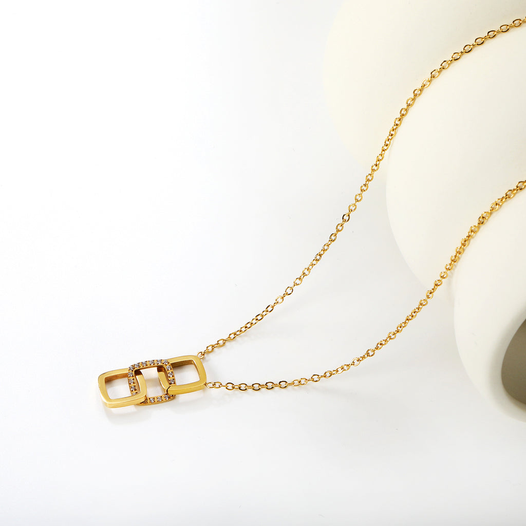 Damen elegante Halskette mit funkelndem Zirkonia-Anhänger und verstellbarem Kettendesign Shop Nory