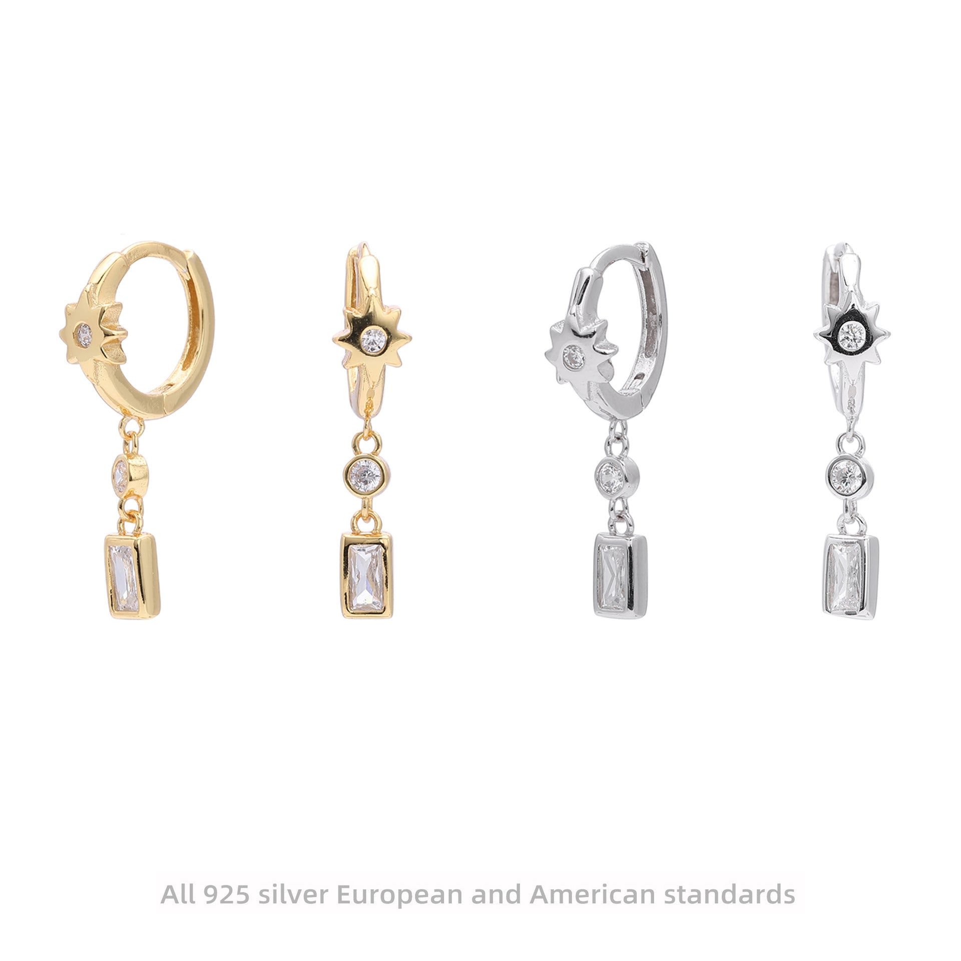 Damen Anhängerohrringe mit funkelndem Zirkon in stilvollem Design Shop Nory