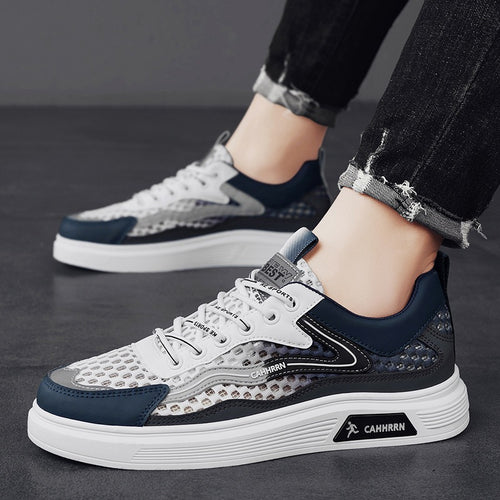 Herren atmungsaktive Wabenmesh-Street-Sneaker mit PU-Overlays, verstärkter Zehenkappe und profiliertem Gummirand Shop Nory