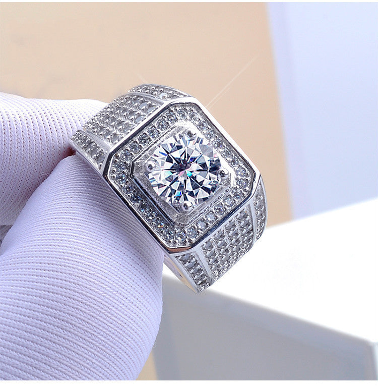 Damen Funkelnder Eleganter Ring mit quadratischem Design Shop Nory