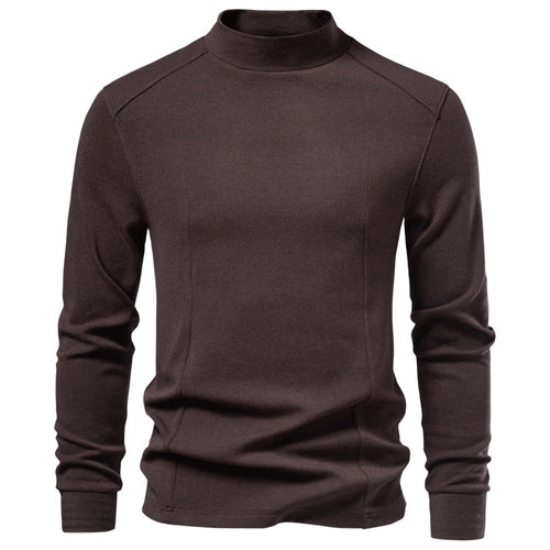 Herren Langarm Sweatshirt mit schmalem Stehkragen und Baumwollmix Shop Nory
