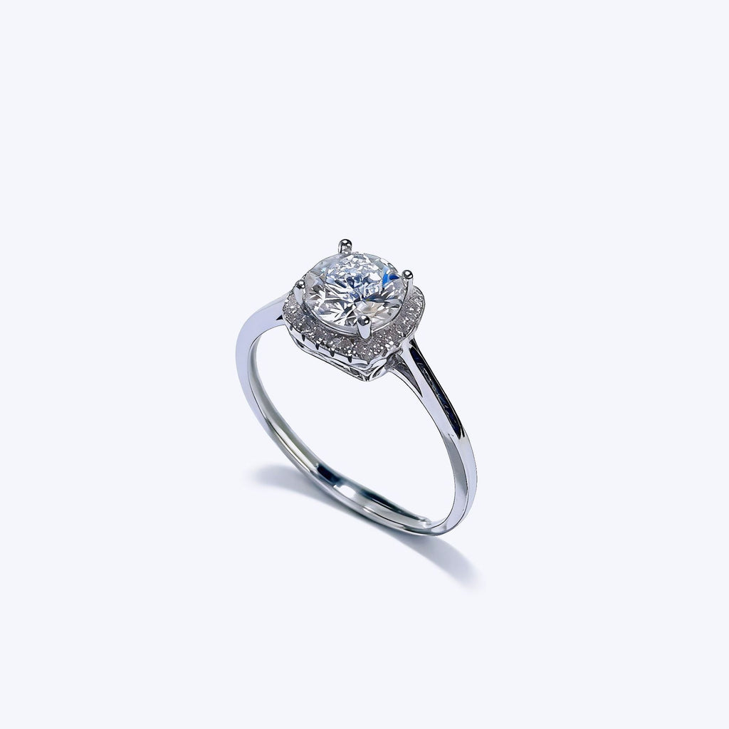 Damen Verlobungsring mit detailliertem Zirkonia-Anhänger und feinem Band Shop Nory