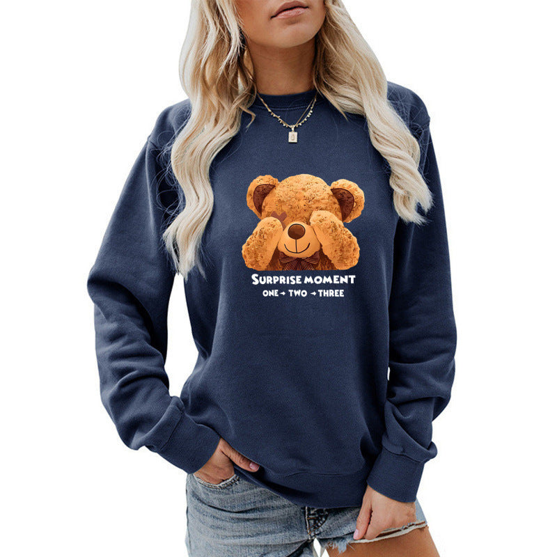 Damen Freizeitpullover mit süßem Bärenmotiv