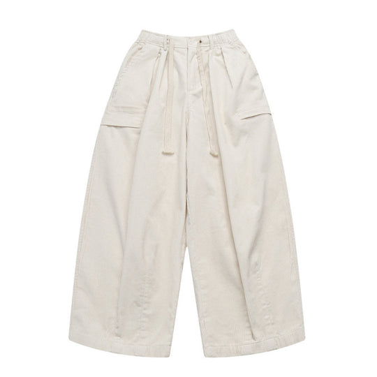 Damen Weite hochtaillierte Cordhose im Culotte‑Schnitt mit Tunnelzug und aufgesetzten Taschen Shop Nory