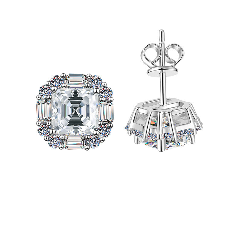 Damen elegante und funkelnde Ohrringe mit rechteckigem Schliff Shop Nory